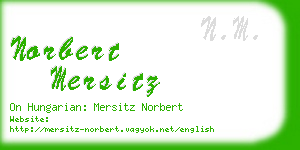 norbert mersitz business card